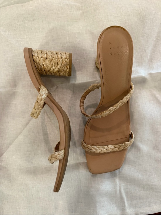 a new day Shoes - a new day Tan Braided Strap Block Heel Sandals